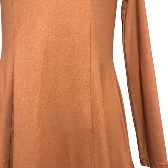 Mudd Dusty Coral Long Sleeve Caged Skater Dress Women’s Small - Picture 5 of 5